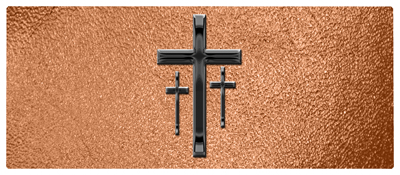 DNSEMP-L-517-BK-SH-CP Black 3 Crosses Shimmer Copper
